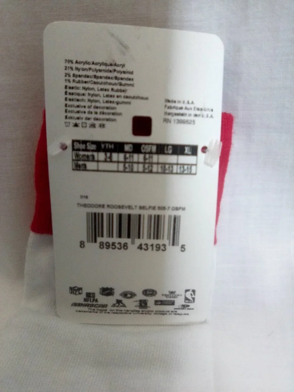 FBF ORIGINALS Theodore Roosevelt socks NWT